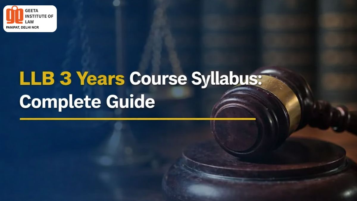 LLB 3 Years Course Syllabus guide showing semester-wise subjects, skills, and career opportunities