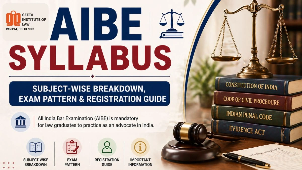 AIBE Syllabus 2025 with subject-wise breakdown, exam pattern and registration guide for All India Bar Examination