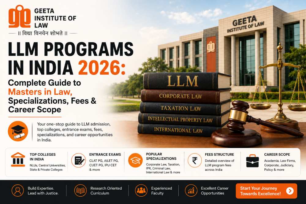 LLM programs in India 2026 complete guide - masters in law specializations and career