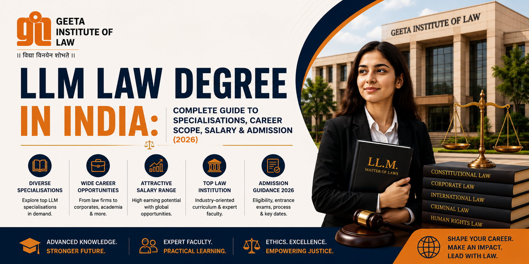 Law graduate holding an LLM law degree certificate at Geeta Institute of Law, Panipat, Delhi NCR