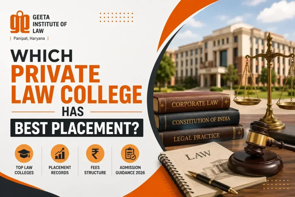 Placements in law colleges — comparison table of top private institutions in India