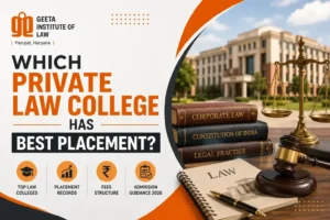 Placements in law colleges — comparison table of top private institutions in India