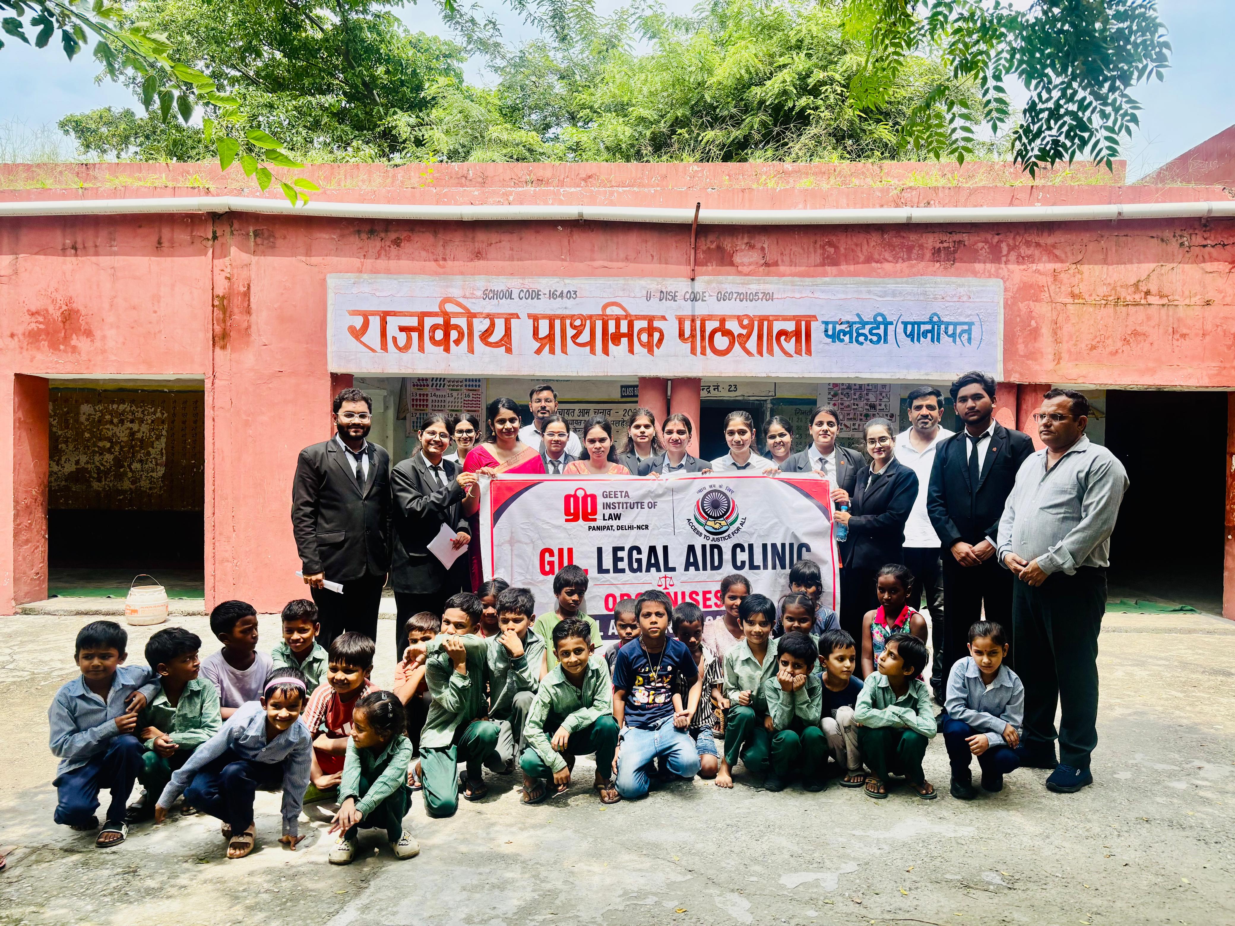 Legal Aid Activity at Palhedi Village, Government School and Anganwadi, Panipat